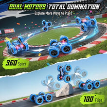 Load image into Gallery viewer, Hamdol Remote Control Stunt Car for Kids, 360° Spinning Double-Sided RC Toy with Headlights
