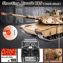 Load image into Gallery viewer, Supdex 1/16 RC Tank, Heng Long US M1A2 Abrams Army Toy with Smoke, Sound and Lights, Remote Control Tank That Shoots
