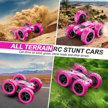 Load image into Gallery viewer, QUNREDA RC Cars, Rose Remote Control Car for Girls, 2.4 GHZ Double Sided RC Stunt Car

