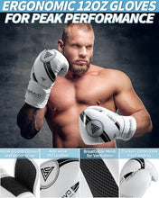 Load image into Gallery viewer, ASBRAVO Punching Bag for Adults, 4ft PU Heavy Boxing Bag Set 12OZ Gloves for MMA Muay Thai Kickboxing Training Home Gym, Martial Art (Unfilled)-White

