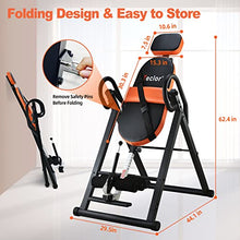 Load image into Gallery viewer, Teclor Inversion Table for Back Pain Relief, 350 lbs Capacity Strength Training Inversion Equipment, Decompression Table for Pain Therapy Training with Safe Belt &amp; Comfortable Ankle Holders
