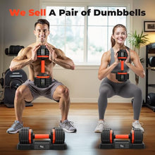 Load image into Gallery viewer, FLYBIRD Adjustable Dumbbell Set of 2, 50LB/25LB Weights Dumbbell Set for Home Gym Exercise &amp; Fitness, Fast Change Weights with Anti-Slip Handle, Multiweight Options for Full Body Workout Suitable Men/Women(25LBX2)
