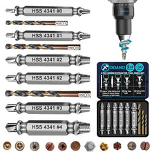 Load image into Gallery viewer, DOAHO 9 PCS Damaged Screw Extractor Set,6 PCS HSS 4341 Screw Extractor Remover Kit and 3 PCS Twist Drill Bit Kit for Stripped Screws &amp; Drill Bit Tools,Holiday or Birthday Gift for Men
