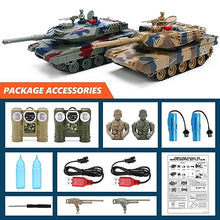 Load image into Gallery viewer, ROGALALY RC Tank Set, 1/24 Scale Army Battle Tanks with Life Indicators and Spray
