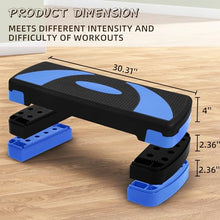 Load image into Gallery viewer, BalanceFrom Aerobic Step Platform Trainer with Adjustable 3-Level Risers, 400 Pound Weight Capacity – Non-Slip Exercise Stepper for Cardio, Strength, and Fitness Workouts at Home or Gym
