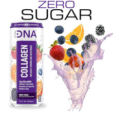 Load image into Gallery viewer, HYDRADNA- Sparkling Liquid Collagen Protein Water Drink Balanced Nutrients for Wellness - Sugar-Free - Keto-Friendly - No Gluten (12 Pack) Berry Punch
