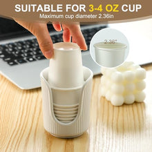 Load image into Gallery viewer, Dobbyby Ceramic Bathroom Cup Dispenser with Stylish Vertical Stripes - Disposable Mouthwash Cup Holder Holds 3-4oz Paper Cups for Rinsing Cups on Bathroom Vanity Countertops (White-White-2 Pack)
