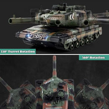 Load image into Gallery viewer, RC Tank that Shoots, 2.4GHz Military Vehicles Model with 360°Rotating Turret, Auto Demo, Sound &amp; Smoke &amp; Light
