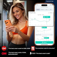 Load image into Gallery viewer, Wyze Smart Scale X Butterfly - Bathroom Scale for Body Weight, BMI, Body Fat, Muscle Mass, Accurate Bluetooth Digital Scale for Body Composition Analyzer | Sync Health Apps | ITO Glass, 400 lbs, Black
