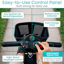 Load image into Gallery viewer, Vive 4 Wheel Mobility Scooter - Electric Powered Wheelchair Device - Compact Heavy Duty Mobile for Travel, Adults, Elderly - Long Range Power Extended Battery with Charger &amp; Basket
