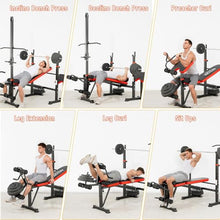 Load image into Gallery viewer, Foldable 1500LBS 8 IN 1 Weight Bench Set with Rack, Leg Extension
