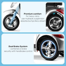 Load image into Gallery viewer, Super Large Electric 3 Wheel Mobility Scooters, Heavy Duty 800W Wheelchair Device, 25 Miles Long Range, All Terrain Mobility Scooter，Speed Adjust, Remote Key,Receive Ready to Ride (3 Wheel-Silver)
