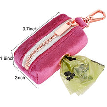 Load image into Gallery viewer, ARING PET Dog Poop Bag Holder, Velvet Doggy Waste Bag Dispenser Attach to Any Leashes, Portable Washable Pet Waste Pouch Dispenser with Metal Zipper
