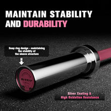 Load image into Gallery viewer, RitFit Barbell Weight Set - 4/6FT Olympic Barbell with Weight Plates (55-115LB Total) -  Hip Thrusts 4FT Pink Bar with 35LB Plates

