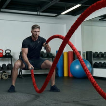 Load image into Gallery viewer, Battle Rope for Home Gym Workout - 1.5 Inch 30ft Heavy Weighted Training Exercise Ropes Fitness Equipment with Sleeve and Anchor Strap Kit for Outdoor Working Out - Red
