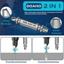 Load image into Gallery viewer, DOAHO 9 PCS Damaged Screw Extractor Set,6 PCS HSS 4341 Screw Extractor Remover Kit and 3 PCS Twist Drill Bit Kit for Stripped Screws &amp; Drill Bit Tools,Holiday or Birthday Gift for Men
