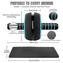 Load image into Gallery viewer, Ab Roller Wheel, 10-In-1 Ab Exercise Wheels Kit with Resistance Bands, Knee Mat, Jump Rope, Push-Up Bar (Blue)
