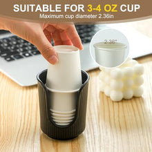 Load image into Gallery viewer, Dobbyby Ceramic Bathroom Cup Dispenser with Stylish Vertical Stripes - Disposable Mouthwash Cup Holder Holds 3-4oz Paper Cups for Rinsing Cups on Bathroom Vanity Countertops (Black-Black-2 Pack)
