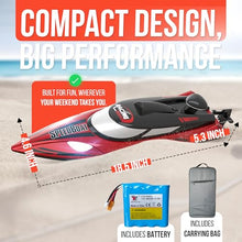 Load image into Gallery viewer, REV-UP RC Boat with Travel Bag - 21 MPH Fast RC Boats for Adults, Hobby-Grade Remote Control Boat for Pool and Lake
