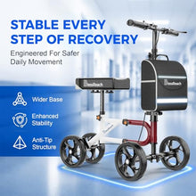 Load image into Gallery viewer, Economy Knee Scooter Steerable Knee Walker for Foot Injuries Compact Crutch Alternative with Dual Braking System (Red)
