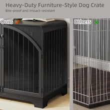 Load image into Gallery viewer, 40" Farmhouse Dog Crate Furniture for Large/Medium Dogs, Decorative Pet House End Table, Wooden Dog Kennel Furniture Indoor, Black
