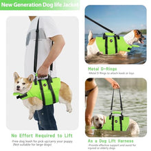 Load image into Gallery viewer, Dogcheer Dog Life Jacket with Back Zipper, High Buoyancy Puppy Swimming Vest, Dog Life Vest for Boating, Reflective Pet Floating Swim Vest PFD for Small Medium Large Dogs-Green,M
