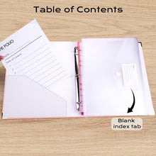 Load image into Gallery viewer, XKDOUS Aesthetic Document Organizer 3 Ring Emergency Binder Linen Folio Folders with 9 Pockets Expanding File Storage Holder for Important Papers, Letters, Passports, Photos
