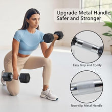 Load image into Gallery viewer, Adjustable Dumbbell Set of 2 Total 20 Lbs 4-in-1 Each 4lb 6lb 8lb 10lb 1s-Adjust Dual-Stable Free Weights for Women Men Home Gym Outdoor Workouts (black [20LBS Total])
