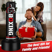 Load image into Gallery viewer, Heavy Punching Bag for Adults Teens, 70" Freestanding Punching Bag with Stand Kickboxing Bags, Women Men Heavy Boxing Bag for Beginners Training MMA Karate Muay Thai Fitness
