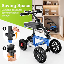 Load image into Gallery viewer, BlessReach All Terrain Steerable Knee Scooter Crutch Alternative，Deluxe Medical Scooter Double Handbrake,for Adults Injured Ankle &amp; Foot Recovery Scooter in Blue
