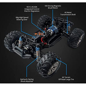 1:10 Scale 40+km/h High Speed Remote Control Car, 4x4 Large Electric Off Road RC Cars, Fast 2.4GHz All Terrain Toy Truck