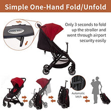 Load image into Gallery viewer, Cool Kids Lightweight Travel Stroller, Auto Fold Reversible Buggy Red
