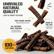 Load image into Gallery viewer, Dog Chits Lamb Trachea Dog Chews - 100% Single Ingredient, High Protein, Low Fat - Glucosamine for Joint Support - Dental-Clean Crunch - for Dogs Sensitive to Beef, Training Treat - 6 inch, 8 oz
