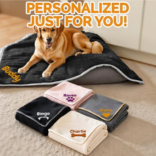 Load image into Gallery viewer, Embroidered Dog Blanket with Name, Personalized Pet Blankets for Dog for Bed Car Couch, Custom Waterproof Dog Blanket Soft &amp; Comfortable for Small, Medium &amp; Large Pet, Best Gift for Dog Lovers- Black
