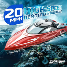 Load image into Gallery viewer, DEERC H120 Fast RC Boat for Pools and Lakes, 2.4 GHz 20+ MPH Racing Boats for Kids &amp; Adults

