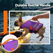 Load image into Gallery viewer, LeLePet Dog Life Jacket, High Flotation Swim Vest for Dogs M Purple
