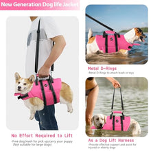 Load image into Gallery viewer, Dogcheer Dog Life Jacket with Zipper and Rescue Handle, Ripstop Puppy Life Vest with Chin Float for Swimming, Adjustable Swim Water Vest for Small Medium and Large Dogs-Pink,S
