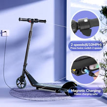 Load image into Gallery viewer, isinwheel S2&amp;S7 Electric Scooter for Kids,150W/250W Foldable(only S7) and 3 Adjustable Heights Kids Electric Scooter with Dual Brake, LED Display, Gift for Kid (Dark Black)
