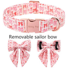 Load image into Gallery viewer, ARING PET Bow Collar for Dog, Cute Pink Sailor Bowtie Heart Puppy Pet Collars for Small Medium Large Girl Dogs-S
