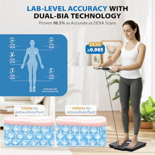 Load image into Gallery viewer, ABLEGRID 8-Electrode Digital Smart Bathroom Scale for Body Weight and Fat Percentage,Full Body Composition Analyzer with Gradient Trends Display,12.2" Platform Handle BMI Weighing Machine,400lb
