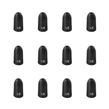 Load image into Gallery viewer, Fishfun Tungsten Bullet Fishing Weights, Insert Free Worm Sinkers, 12 Pack, 1/8oz, No Chip Black
