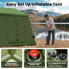Load image into Gallery viewer, Inflatable Tents for Camping, Large Blow Up Tent with Hand Pump, Easy Setup InflatableTent 4 Season Tent, Waterproof Oxford Air Glamping Tents for Camping Adult 6/8/10 Person
