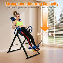 Load image into Gallery viewer, Marsyyds Inversion Table, 330.7lbs Capacity Heavy Duty Inversion Table Heavy Duty Strength Training Inversion Equipment w/Headrest &amp; Adjustable Protective Belt for Back Pain Muscle Tension (Blue)
