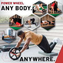 Load image into Gallery viewer, Lifeline Fitness Power Wheel Full Body Workout Ab Roller, Functional Full Body Ab Roller Wheel, Upper/Lower Body Workout, Home Workout Equipment with Foot Straps
