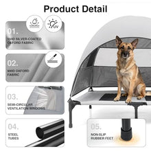 Load image into Gallery viewer, Elevated Outdoor Dog Bed with Canopy – Cooling Camping Tent, Removable Shade, Off-Ground Cot, Medium
