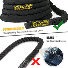 Load image into Gallery viewer, POWER GUIDANCE Battle Rope, 1.5" Width Poly Dacron 30/40/50ft Length Exercise equipment for home gym &amp; outdoor workout, Battle Rope Anchor Included (1.5'' * 50FT Length)
