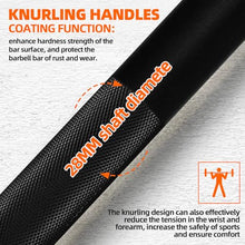 Load image into Gallery viewer, Fitvids 7ft Olympic Barbell 45LBS for Weightlifting and Powerlifting, 2 Inch Strength Training Bar - Black
