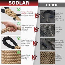 Load image into Gallery viewer, Climbing Rope Gym Workout - 25FT Heavy Duty Jute Thick Ropes for Adults Strength Training Outdoor Tree Swing Indoor Home Fitness Exercise - 1.5 Inch
