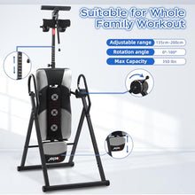 Load image into Gallery viewer, Teclor Inversion Table,Advanced Heat and Massage Function,Strength Training Inversion Table for Back Pain Relief,Heavy Duty Inversion Table 350 lbs Capacity with Wider and Thickened Backrest

