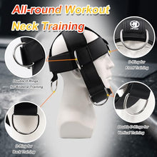 Load image into Gallery viewer, Neck Training Harness with Pulley System – Adjustable Head Strap for Side-to-Side Neck Strength Workout, Heavy-Duty Steel Chain for Weighted Vertical Training, Ideal for Powerlifting &amp; Fitness
